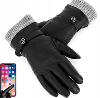 Rękawiczki REVERSE Skórzane MĘSKIE CZARNE roz. L