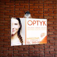 nadruk UV TABLICZKA reklamowa z lampką SZYLD 40x30 dibond SALON OPTYK