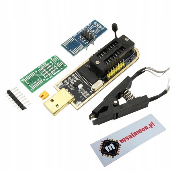 Programator CH341A EEPROM Flash BIOS IMMO adaptery + klips i OPROGRAMOWANIE zdjęcie 1