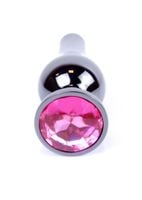 plug-jewellery dark silver butt plug- pink