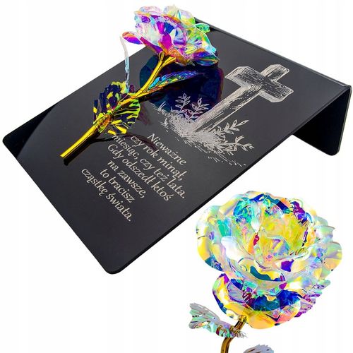 PIĘKNY ZNICZ GRAWER na cmentarz WIECZNA RÓŻA DLA BABCI I DZIADKA MAMY TATY na Arena.pl