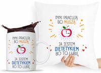 Zestaw Poduszka + Kubek Dla Dietetyka Dietetyczki Z Nadrukiem Ze Zdjęciem
