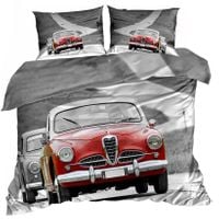 Pościel 3D bawełna satyna 160x200cm CZERWONY KLASYK