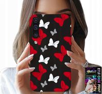 ETUI DO SAMSUNG A50 / A30S - KOKARDKI CZERWONO BIAŁE MYSZKA, WZORY