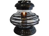 ZNICZ ZNICZE LAMPION NA GRÓB CERAMIKA UFO OPLOT CZARNY+ŚWIECA LED CZARNA