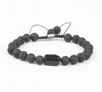 Bransoletka damska/męska TURMALIN - LAWA WULKANICZNA kamienie naturalne