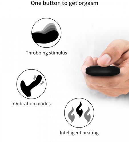 wibrator silicone massager usb 7 function + pulsator / heating black na Arena.pl