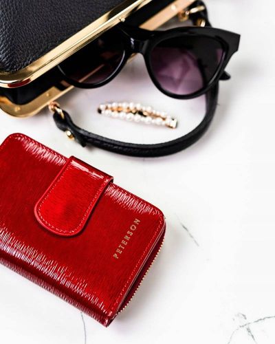 skórzany portfel damski na zatrzask - peterson na Arena.pl