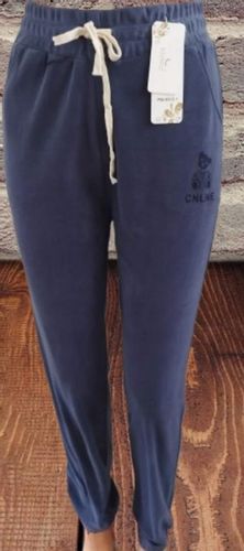 SPODNIE WELUROWE miękkie z wzorem MISIA bawełna NIEBIESKIE S/M loosoo na Arena.pl