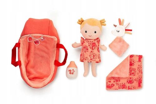 Lalka dzidziuś w gondoli z komforterem i butelką Lena 12 m+, Lilliputiens na Arena.pl