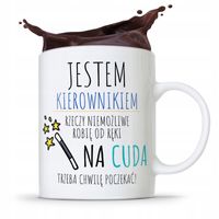 Kubek Prezent Kierownika Na Cuda Trzeba Poczekać Z Nadrukiem Ze Zdjęciem