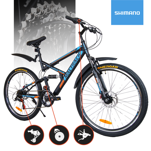 Rower Górski MTB MalTrack Target BLUE-ORANGE 26" na Arena.pl