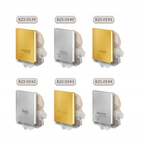 PLANER z imieniem kalendarz dzienny A4 2026 złoty srebrny z grawerem na Arena.pl