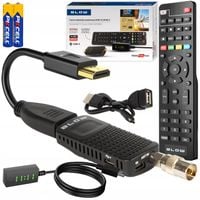 DEKODER TUNER TV DVB-T2 HEVC H.265 FULL HD MINI STICK PILOT BATERIE