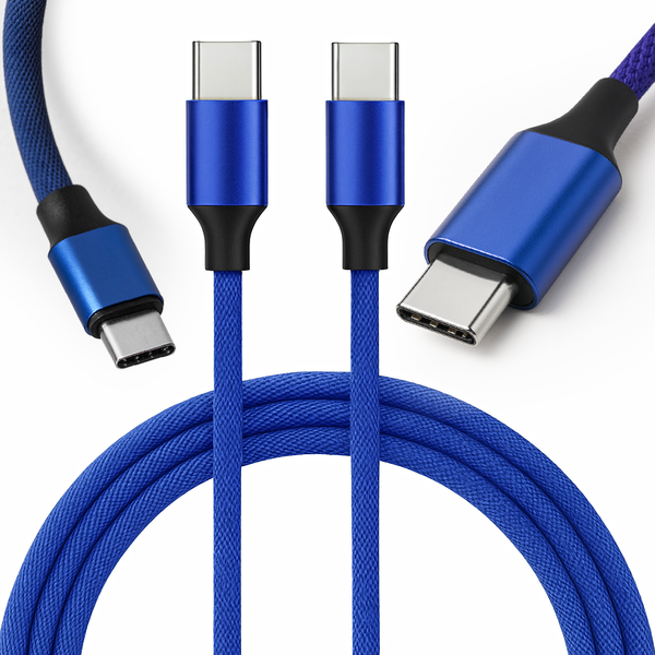 KABEL USB Typ C - USB Typ C 1M Niebieski PD 65W zdjęcie 1