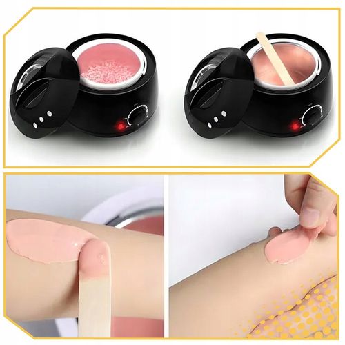 PODGRZEWACZ WOSKU + TWARDY WOSK 400g+100 PATYCZKÓW ZESTAW DO DEPILACJI na Arena.pl