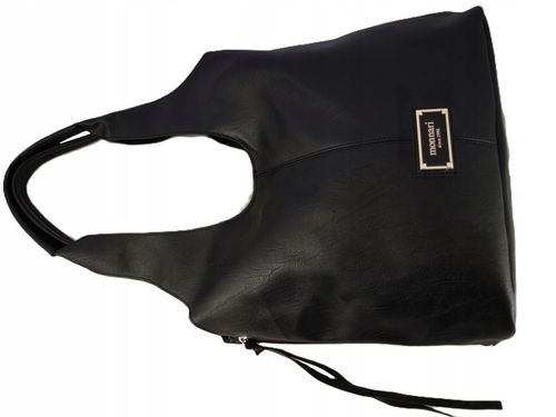 Monnari Torebka Shopper Model 2w1 Listonoszka Kolekcja Premium Czarna na Arena.pl