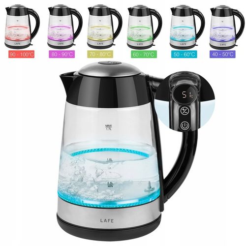 CZAJNIK ELEKTRYCZNY BEZPRZEWODOWY 1,7l 2200W SZKLANY LED REGULACJA na Arena.pl