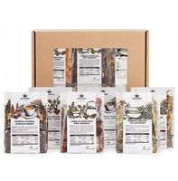 Zestaw herbat liściastych OWOCOWE zielone CZARNE box na prezent 6x50g