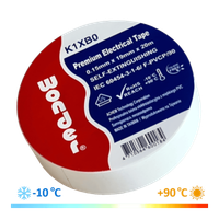 WONDER TAŚMA K1XB0 0,15mm/19mm/20m BIAŁA, PREMIUM VDE MROZOODPORNA MOCNA