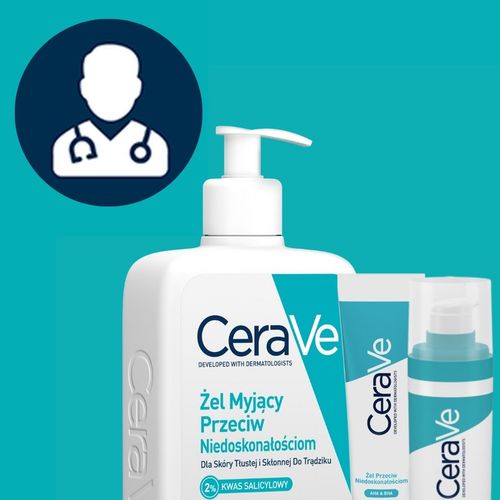 CeraVe zestaw przeciw niedoskonałościom: żel 473ml, żel punktowy, na Arena.pl