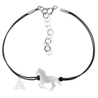 Bransoletka Sznurkowa Konie Konik Koń Literka Srebro 925