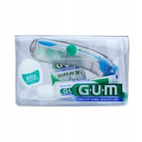 GUM TRAVEL Zestaw podróżny do pielęgnacji jamy ustnej pasta, szczotka, nić