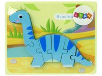 DLA DZIECI DREWNIANE PUZZLE DINOZAUR