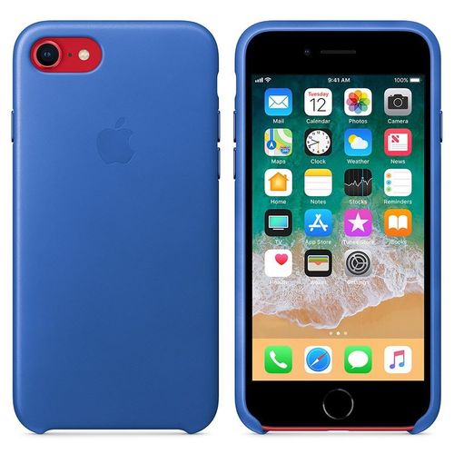 Apple Leather Case - Skórzane etui iPhone 8 / 7 (ostry błękit) na Arena.pl
