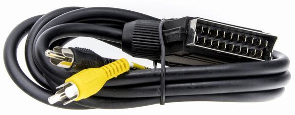 Kabel przewód EURO / SCART - 2x RCA Chinch 1,5m