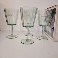 Zestaw 4 kieliszków , przezroczyste- zielone, Laura Ashley 360 ml