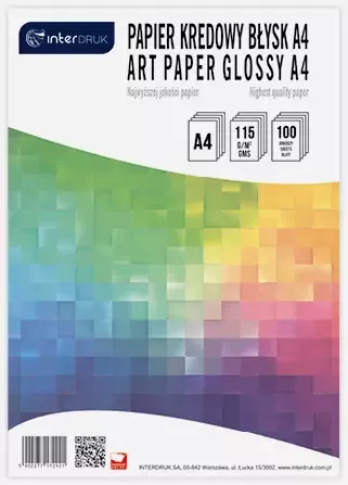 Papier Kredowy A4 100 Kartek Interdruk zdjęcie 1