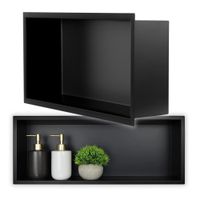 Półka wnękowa 45x20x10cm czarna mat do łazienki
