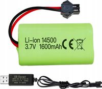 Akumulator 3.7V 1600mAh ze złączem SM-2P + kabel USB do samochodu RC 9962