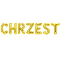 Balon foliowy napis CHRZEST złoty
