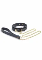 ns novelties bondage couture collar & leash elegancki komplet granatowy