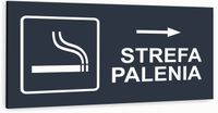 Tabliczka informacyjna ATRACYTOWA nierdzewna STREFA PALENIA NADRUK UV