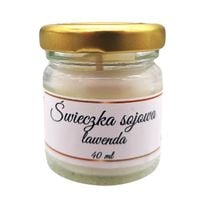 Świeczka Sojowa Lawendowa 40 ml Ręcznie Robiona w Szklanym Słoiczku