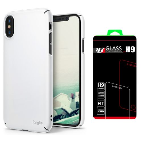 REARTH RINGKE SLIM Apple iPhone X - WHITE +szkło na Arena.pl