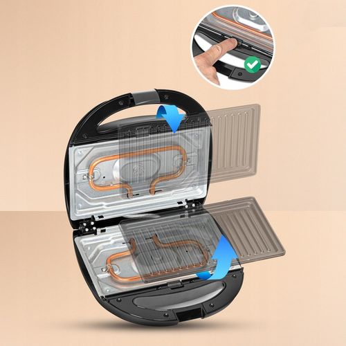 OPIEKACZ GOFROWNICA DO KANAPEK GRILL TORTILA TOST 5W1 OPIEKACZ MOC na Arena.pl