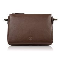 torebka damska na ramię skórzana brązowa kompaktowa listonoszka