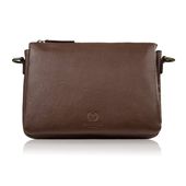 torebka damska na ramię skórzana brązowa kompaktowa listonoszka