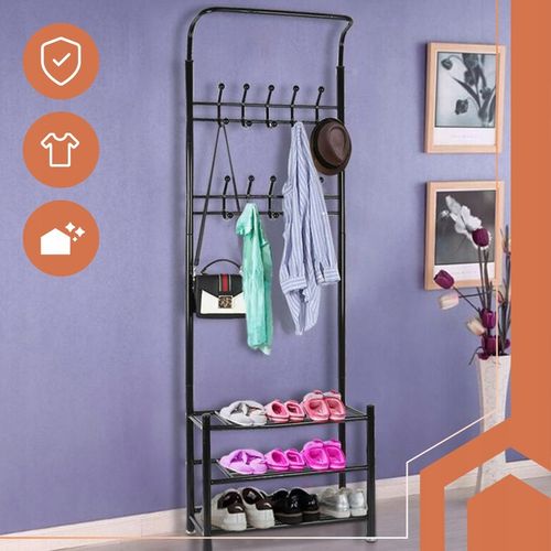 Wieszak Stojący na Ubrania RUHHY Metalowy do Przedpokoju Podłogowy na Arena.pl