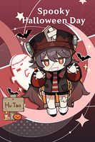 Pocztówka Halloween Genshin Impact