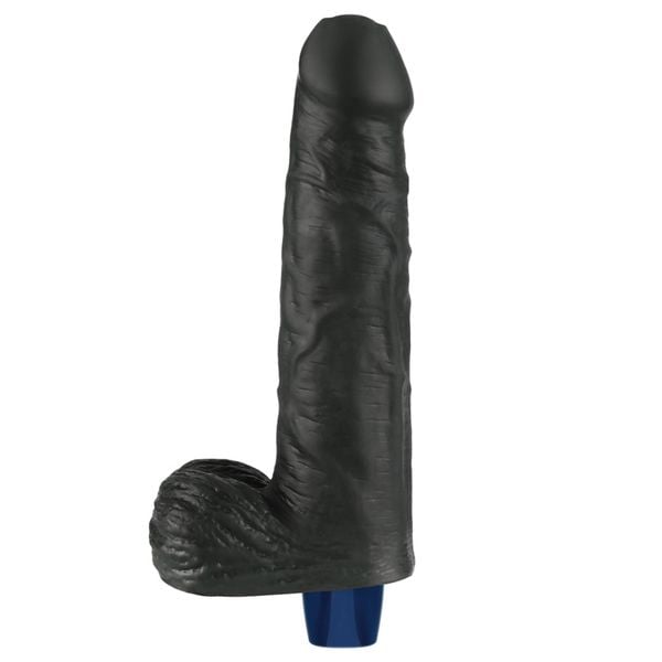 9" Real Softee Rechargeable Tpe Vibrating Dildo(Black) zdjęcie 5