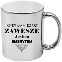 KUBEK SREBRNY PREZENT DLA EMERYTA EMERYTKI POŻEGNANIE W PRACY URODZINY