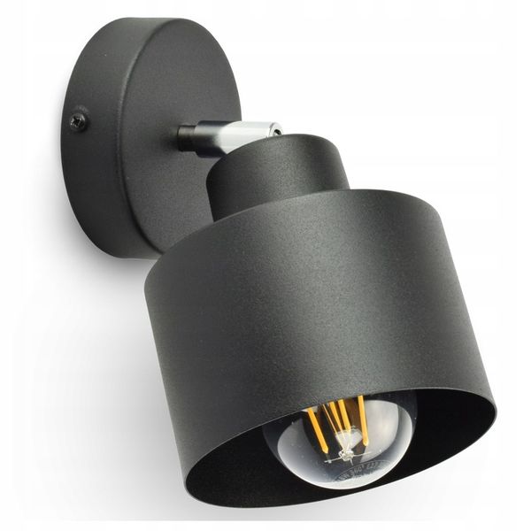 Lampa Ścienna Kinkiet Czarny Roller 382-KG1 E27 zdjęcie 1
