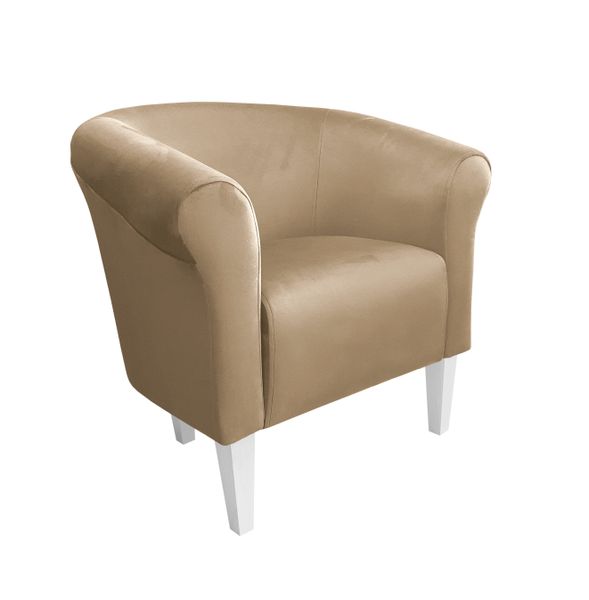 Fotel Milo nogi 20cm białe jasny brąz MG06 zdjęcie 1