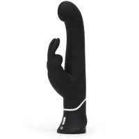 happy rabbit g-spot stroker black - silikonowy model z funkcją rotacji