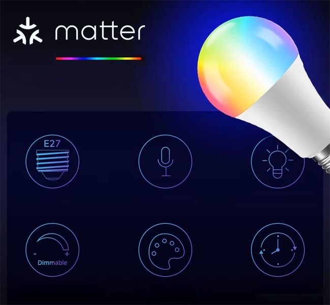 Inteligentna Żarówka LED E27 Matter WiFi HomeKit Google Home Alexa zdjęcie 6